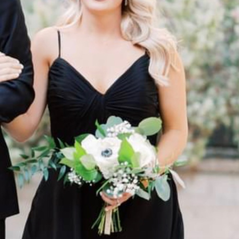 Beside the Bride black bridesmaid dress